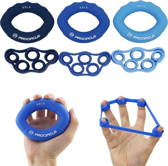 ProCircle Vinger stretcher Siliconen grip ring Oefening versterken vinger Versterken pols Versterken voorarm & onderarm Versterken grip Spieren fitness apparatuur Stress ring