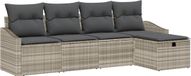 vidaXL Bank loungeset 2 zitplaatsen Lichtgrijs polyrattan