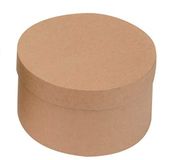 GLOREX Ronde doos, karton, naturel, 12 x 12 x 6,5 cm