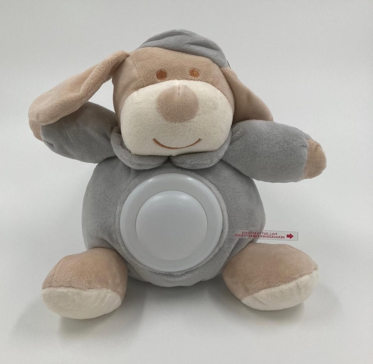 Winfried Kögler GmbH - KF Baby knuffel GRIJS - model HOND met nachtlampje - voor kinderen - LED nachtlamp op batterij - meerdere kleuren knuffels verkrijgbaar – knuffelbeest met nachtlampje
