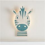 Lights4fun Zebra Wandlamp voor kinderen, met 18 warmwitte leds, werkt op batterijen, voor binnen