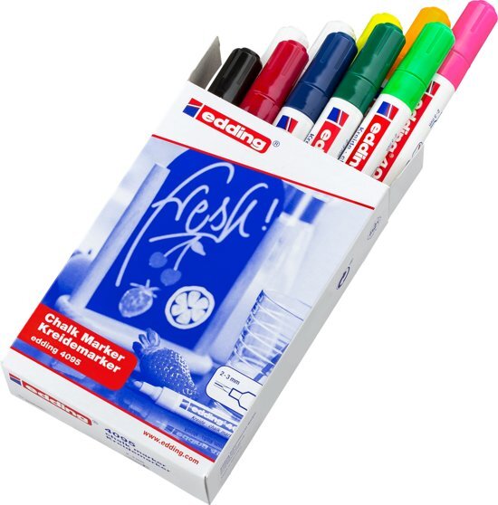 Edding 4095 krijtmarkers 2-3 mm. Set van 10 stuks assorti - krijtmarker - raamstift - raamstiften - chalkmarker voor raamtekenweken