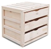 Coffre de rangement en bois avec 3 tiroirs, naturel, 50x40x45 cm