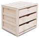 Coffre de rangement en bois avec 3 tiroirs, naturel, 50x40x45 cm