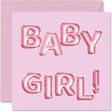 Nieuwe Baby Girl Card - Gefeliciteerd It's a Beautiful Baby Girl Cards Pasgeboren, Well Done Gefeliciteerd Nieuwe Baby Kaarten, Welcome To The World Home Gifts, 145mm x 145mm Baby Wenskaarten voor Ouders