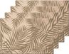 Zeller placemats palm bladeren print - 10x - linnen - 45 x 30 cm - beige/groen - Tafel onderleggers