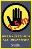 Gallery sticker | waarschuwing; houd 1 | 5 meter afstand | ft A5 | Nederlands