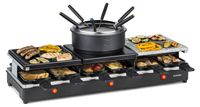 OEM Raclette-grill 3-in-1, 1650 W, natuursteen, geschikt voor grillen en crêpes, voor 12 personen