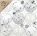 Inge-glas Inge Christmas Goodz luxe kerstballen - 9x - 6 cm - kunststof - zilver/wit