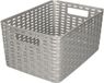 Plasticforte Opbergmand - Kastmand - rotan kunststof - zilver - 10 Liter - 22 x 33 x 16 cm