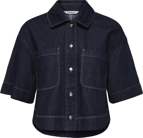 ONLY Dames jeanshemd ONLCLEO jeanshemd, donkerblauw (dark blue denim), XL