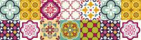 Ambiance ADAMARIS Zelfklevende stickers voor traptreden en stootborden - Multi color - 2 stroken van 15x105 cm