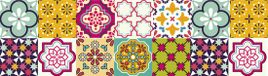 Ambiance ADAMARIS Zelfklevende stickers voor traptreden en stootborden - Multi color - 2 stroken van 15x105 cm
