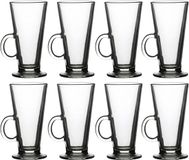 Urban Living Koffie glas - 8x - latte macchiato - met oor - 280 ml - transparant