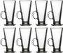 Urban Living Koffie glas - 8x - latte macchiato - met oor - 280 ml - transparant