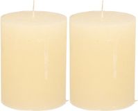 Atmosphera Stompkaars - 2x - Ivoorwit - 7 x 9 cm - Cilinderkaars