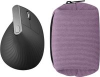 kwmobile Muisetui voor Logitech Lift / MX Vertical / Anker Vertical Hoes - Etui voor Bluetooth-muis van robuust koord en neopreen - lavendel