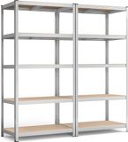 Songmics Robuuste Opbergplanken Set van 2, 200 x 100 x 50 cm Zilver