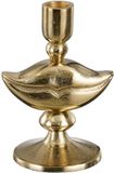 Mica Decorations kandelaar aluminium lippen 10.5x8.5x15cm goud