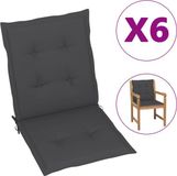 vidaXL Tuinstoelkussens 6 stuks Oxford stof antracietkleurig