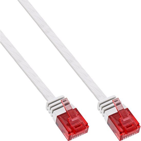 InLine® Patchkabel plat, U/UTP, Cat.6, wit, 10m