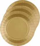 Santex Feest gebaksbordjes - goud - 10x - karton - 17 cm - rond
