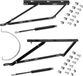 Emuca Set hefmechanismen voor bed, vooraan openend, voor bedden van 135 cm, Staal, Zwart gelakt
