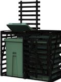 Sans marque abri-poubelle – abri-conteneur – abri-bac simple – brun foncé