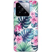 Xiaomi Bedrukt siliconen hoesje compatibel met Xiaomi 14 Pro Tropical aquarelle