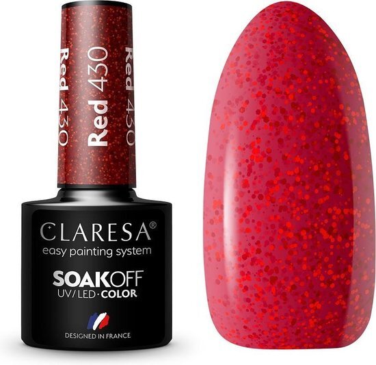 Claresa Soak Off UV/LED Rode Hybride Vernis 430 5g