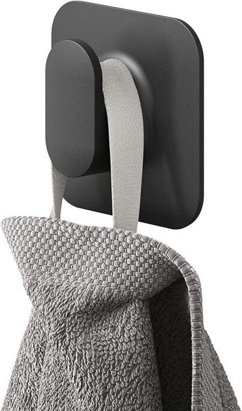 Tiger Carv Handdoekhaak - Zwart - Zelfklevend - 3.8 x 3.8 cm