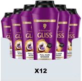 Gliss Shampoo Full Hair Wonder - 12 x 250 ml - Voordeelverpakking