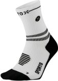 STOX Energy Socks Sportsokken Heren - Enkelsokken Wit / Zwart - Compressie Sokken Sport - Maat M: 40-44 - 1 Paar
