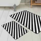 Boraboi® Badmat antislip 2 stuk set- Badmatten 60x100cm en 50x60cm,(Zwart,Wit)