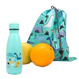 Nerthus FIH 1031 roestvrij stalen dubbelwandige fles set rugzak kinderen dinosaurussen school