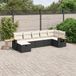 Maison Exclusive - Ensemble de meubles de jardin 7 pièces avec canapé et coussins, noir, en polyrotin