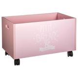 Well Home Speelgoedkist, roze, met wielen, MDF, 48 x 28 x 28,5 cm