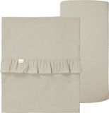 Koeka wieglaken en hoeslaken set ruffle Faro sage