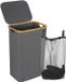 Bamboe panier avec couvercle, 100 litres, gris