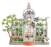 Miniature greenhouse, 1168 parts, with LED lighting, required building time: 36 hours, suitable for adults