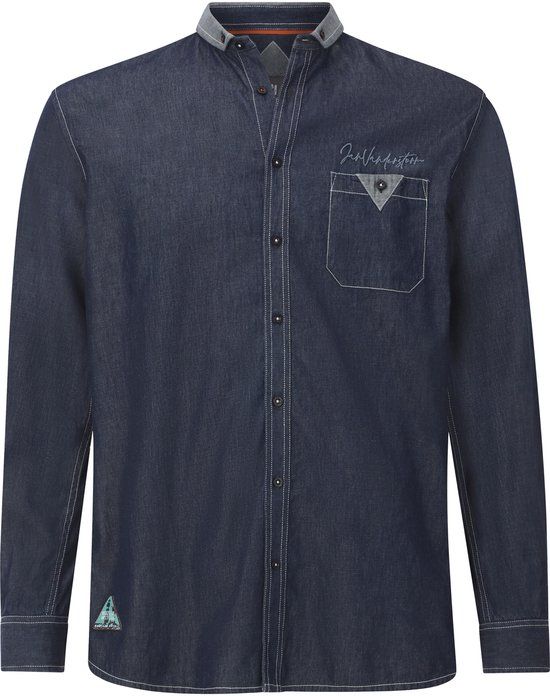 Jan Vanderstorm Herren Denim Overhemd - Blauw - Maat 51/52