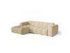 Icecat Canapé d'angle gauche 5 places en tissu bouclette beige