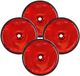 Benson Réflecteur - 4x - rouge - fixation à vis - 60mm - rond