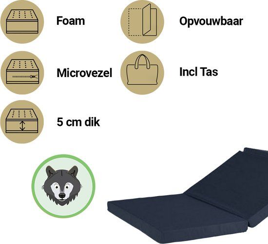 ABZ Wolf Poly Travel Reismatras - 60x120 cm - Zwart - Opvouwbaar