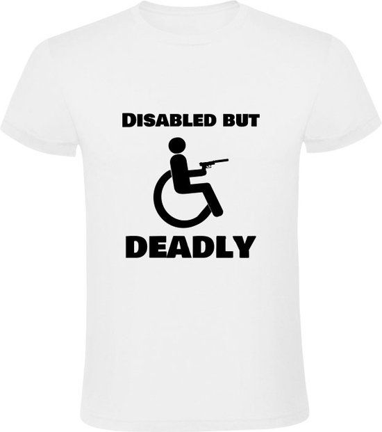 Sol's Disabled but deadly Heren T-shirt - Wit - XL