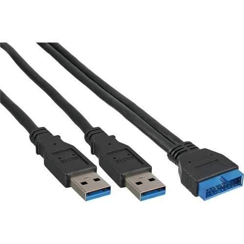 OKS Pin Header adapter USB3.0 m - 2x USB-A m