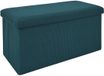 HOME DECO FACTORY Poef/hocker Atome - opvouwbaar - stof - opbergbox - petrol blauw - 76 x 38 x 38 cm