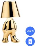 Fonkel Oplaadbare LED Tafellamp - Denker - Dimbaar - USB-C - Golden Boy Kenny