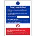 VSafety Gas Leak Action Sign - 150mm x 200mm - 1mm Rigid Plastic
