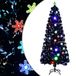 vidaXL Kerstboom met LED-sneeuwvlokken 210 cm glasvezel zwart
